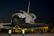 Space Shuttle Atlantis Moves To Its New Home