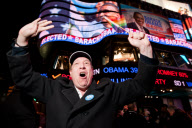 Obama win celebrated in Times Square