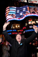 Obama win celebrated in Times Square