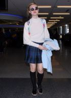 Elle Fanning Full of Smiles at LAX 