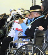 Quincy Jones Gets Pushed In A Wheelchair At LAX