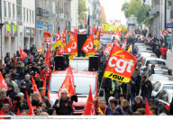 NANTES: Day of protest against austerity - demonstration called by unions
