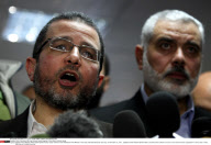 GAZA Palestinian PM Ismail Haniyeh meets Egyptian Prime Minister Hisham Qandil