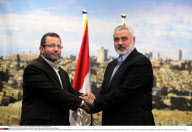 GAZA Palestinian PM Ismail Haniyeh meets Egyptian Prime Minister Hisham Qandil