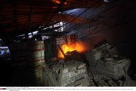 GAZA : Palestinians inspect the damage in a Palestinian house after an Israeli strike in Zeitun, outskirts of Gaza City