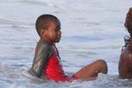 Madonna's son David has a Splash at the Beach