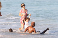 Madonna's son David has a Splash at the Beach