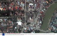 SATELLITE PHOTOGRAPHS SHOWING TSUNAMI HITTING CITY OF BANDA ACEH, INDONESIA - 26 DEC 2004