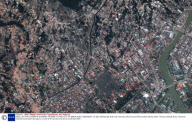 SATELLITE PHOTOGRAPHS SHOWING TSUNAMI HITTING CITY OF BANDA ACEH, INDONESIA - 26 DEC 2004