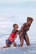 Madonna's son David has a Splash at the Beach