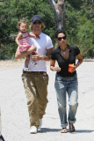 Halle and Gabriel take baby Nahla on a hike