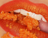 Lip art designs created by student make-up artists, Britain - 2012