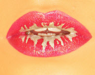 Lip art designs created by student make-up artists, Britain - 2012