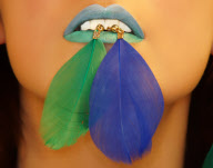 Lip art designs created by student make-up artists, Britain - 2012
