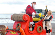 David Hasselhoff stars as Father Christmas in Nikon COOLPIX Alternate Christmas Photo, Southport, Britain - 30 Nov 2012