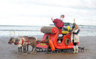 David Hasselhoff stars as Father Christmas in Nikon COOLPIX Alternate Christmas Photo, Southport, Britain - 30 Nov 2012