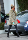 *EXCLUSIVE* Ashley Tisdale leaves Center Studios in leopard print