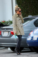 *EXCLUSIVE* Ashley Tisdale leaves Center Studios in leopard print