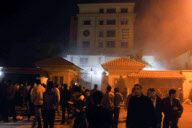 Gebäude der Muslimbrüder in Flammen