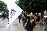 Islamists protest in Tunis.
