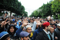 Islamists protest in Tunis.