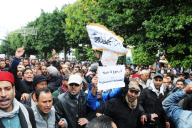 Islamists protest in Tunis.