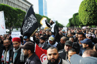 Islamists protest in Tunis.