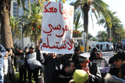 Islamists protest in Tunis.