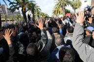 Islamists protest in Tunis.