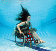 Sue Austin will perform swimming pool acrobatics in the world's first underwater wheelchair, London, Britain - 30 Aug 2012