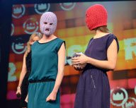 Russian feminist punk-rock collective PUSSY RIOT attending the ''1 Live Krone 2012'' music award