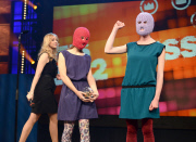 Russian feminist punk-rock collective PUSSY RIOT attending the ''1 Live Krone 2012'' music award