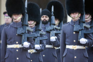Buckingham Palace Guardsman Jatinderpal Singh Bhullar on parade and on guard for the first time, London, Britain - 11 Dec 2012