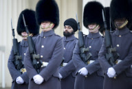 Buckingham Palace Guardsman Jatinderpal Singh Bhullar on parade and on guard for the first time, London, Britain - 11 Dec 2012