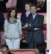 Manchester United V Chelsea European Champions League Final At The Luzhniki Stadium (1-1) At Full Time Manchester United Won 7-6 On Penalties (l-r) Dasha Zhukova Arkady Abramovich And Roman Abramovich.