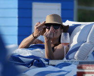 Kate Walsh Lounges Around The Beach In Miami