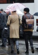 Fearne Cotton and Kye Sones Share an Umbrella