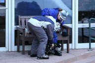 *EXCLUSIVE* Jesse McCartney carves through the snow in Aspen, CO