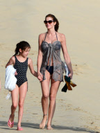 Stephanie Seymour and family in Saint Barts