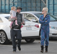Pink Steps Out in Pajamas to Bring Willow to the Park