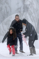 *EXCLUSIVE* Michael Buble takes his wife Luisana and her Family Up in the Snow [NO Canada]