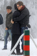 *EXCLUSIVE* Michael Buble takes his wife Luisana and her Family Up in the Snow [NO Canada]