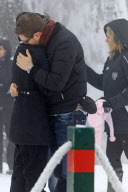 *EXCLUSIVE* Michael Buble takes his wife Luisana and her Family Up in the Snow [NO Canada]