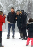 *EXCLUSIVE* Michael Buble takes his wife Luisana and her Family Up in the Snow [NO Canada]