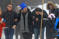 *EXCLUSIVE* Michael Buble takes his wife Luisana and her Family Up in the Snow [NO Canada]