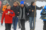 *EXCLUSIVE* Michael Buble takes his wife Luisana and her Family Up in the Snow [NO Canada]