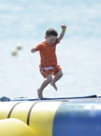 Coleen Rooney and Kai at the beach