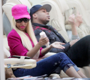 Nicki Minaj Gets Pampered Wearing Head To Toe Pink