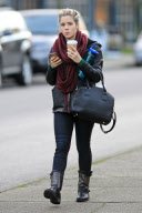 *EXCLUSIVE* Emily-Bett Rickards gets caffeinated before work [NO Canada]