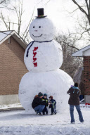 Enormous 5.5m tall snowman built in London, Ontario, Canada - 04 Jan 2013